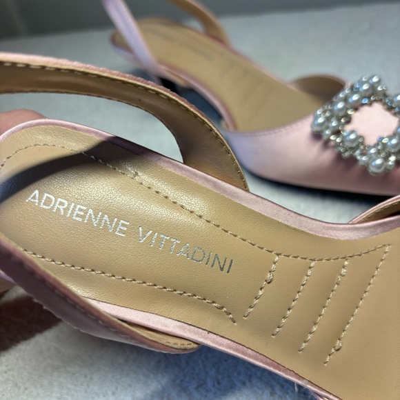 Adrienne Vittadini - Satin Finish Soft Pink Kitten Heel - Picture 6 of 7